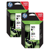 HP 301 Promo-Pack Multipack Schwarz / mehrere Farben (2x N9J72AE)