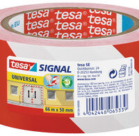 tesa Signal Markierungs- und Warnklebeband Premium, rot/weiß